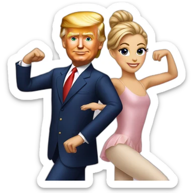 Trump and biden are ballet dancers sticker