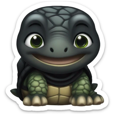 turtle wearing a black  turtleneck sticker