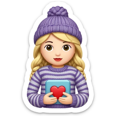 knitted doll sticker