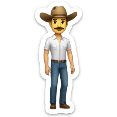hombre de cuerpo completo con maletin y sombrero sin bigote sticker