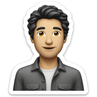 Architecte with black hair  sticker