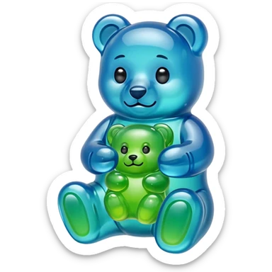Normal blue and green gummy bear sticker