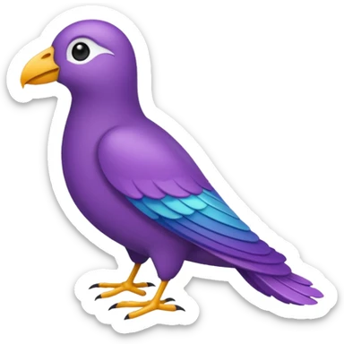 una pluma de ave morada sticker
