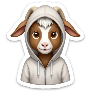 goat wearing a hoodie sticker