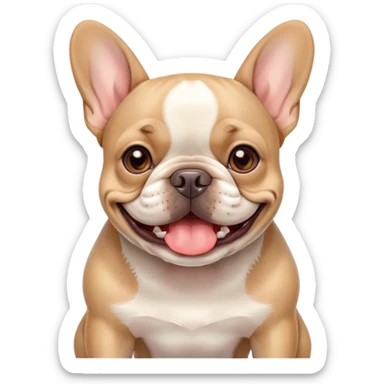 cute french bulldog smiling sticker