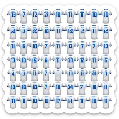 25 Camiseta fútbol color y numeros de 1 al 25 sticker
