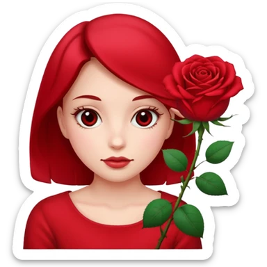 𝔄 𝔯𝔢𝔞𝔩𝔦𝔰𝔱𝔦𝔠 𝔯𝔬𝔰𝔢 𝗴𝗶𝗿𝗹 𝗿𝗼𝗹𝗶𝗻𝗴 𝗲𝘆𝗲𝘀 sticker