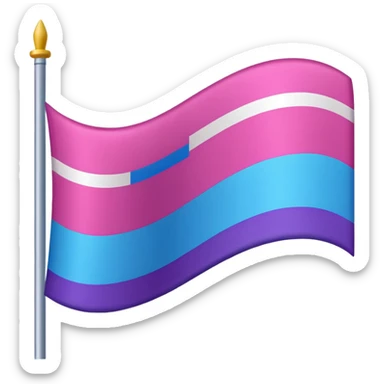 I want a flag, I want the first stripe at the very top of the flag to be pink 🩷. The middle stripe will be the color purple 💜. And finally the bottom stripe will be the color blue 💙. Only those three colors in that exact order. Make the colors more vibrant sticker
