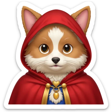 Pet in red cloak sticker