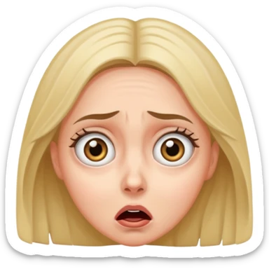 A realistic waist-length portrait of a terrified woman sticker