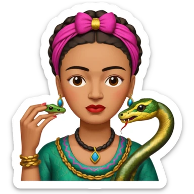 Frida Kahlo with snake sticker