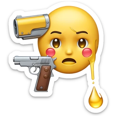 A crying emoji with a gun to the head sticker