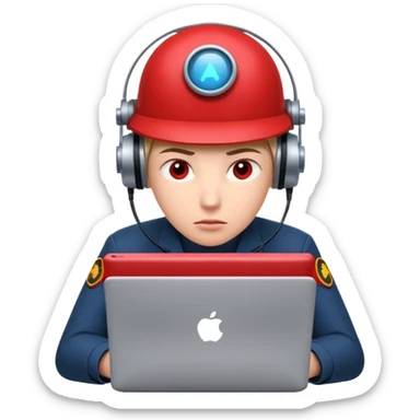 AI Agent red team looking at the laptop very focused trying to come up attacks to stress test the system and find loopholes

 sticker