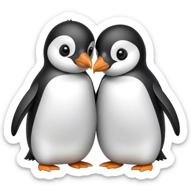 Penguin cuddles sticker