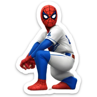 Spider-Man in dodgers suit sticker