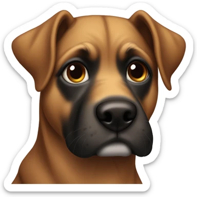 Perro banco con manchas negras y la cara negra y ojos avellana  sticker