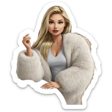 blonde girl at the table sticker