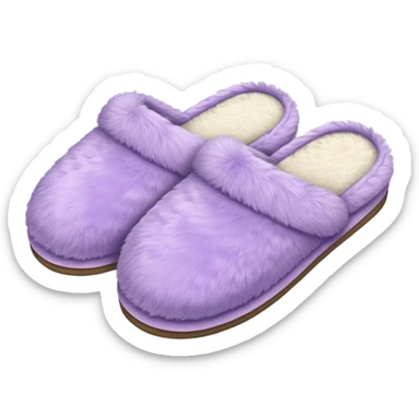 Fluffy light purple slippers sticker