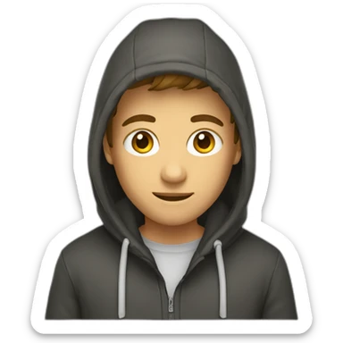 Garçon 13 ans en capuche et cache cou sticker