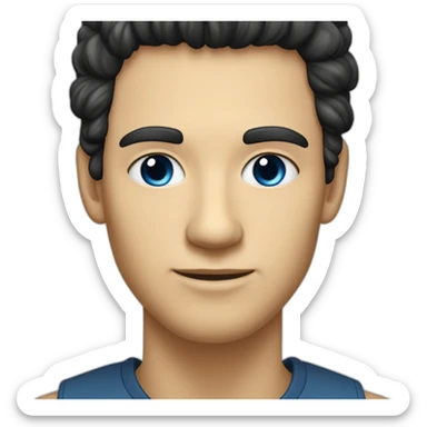 hombre rubio de ojos azules calvo con mujer morena de cabello negro rizado largo sticker