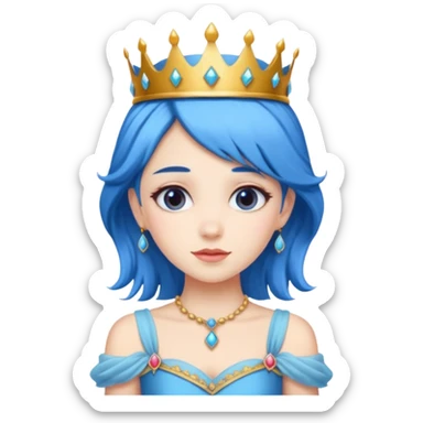 blue bun haired princess  sticker