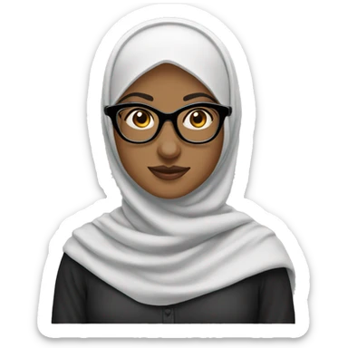 Hijabi with glasses fair skin sticker