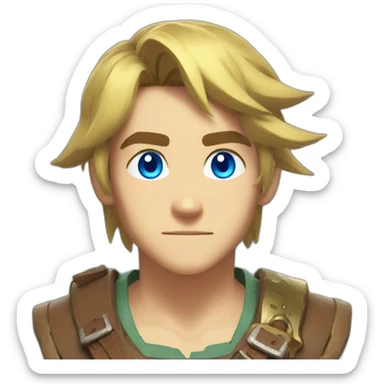 Link breath of the wild blue eyes sticker