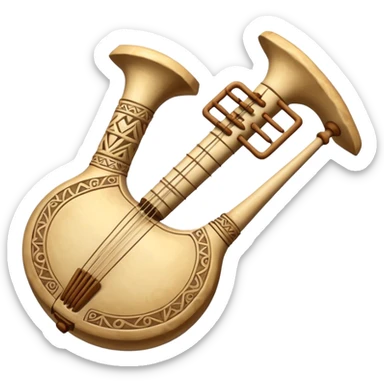 prehistoric musical instrument sticker