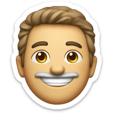 un homme très heureux avec un grand sourire et des étoiles au dessus de la tête  sticker