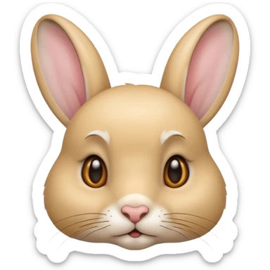 Rabbit with short ears blond hair sticker