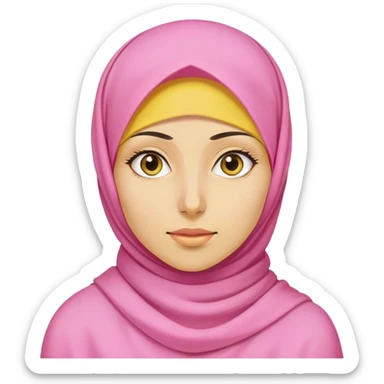 "- Nữ
- 25 tuổi
- Da vàng
- Đầu đội khăn Hijab hồng
- mặt bình thường
" sticker