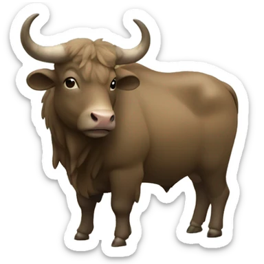 taureau en colere kawai sticker