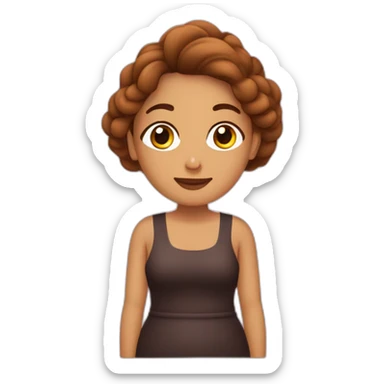 Manicurista gordita con pelo castaño medio largo sticker