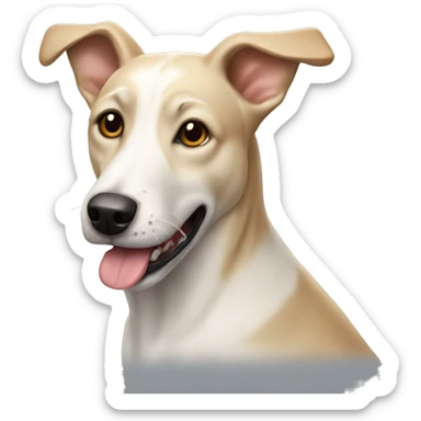 white beige mongrel dog  sticker