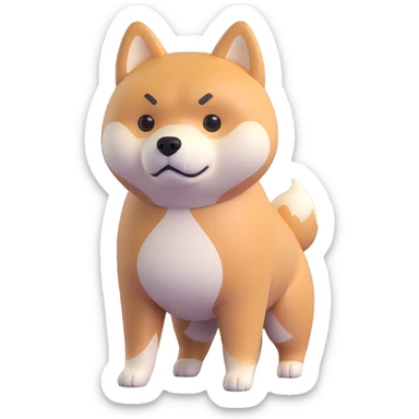 shiba inu standing, sad sticker