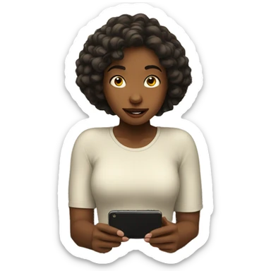 fair skin girl watching netflix on phone on bed sticker