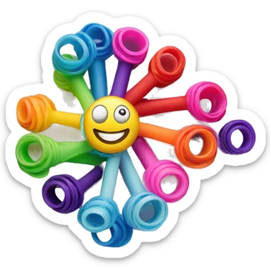 a plastic colorful Velcro Curlers sticker