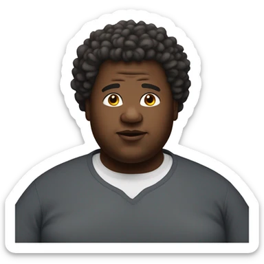 Fat Black man with a perm sticker