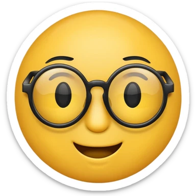A cool emoji with circle black glasses sticker