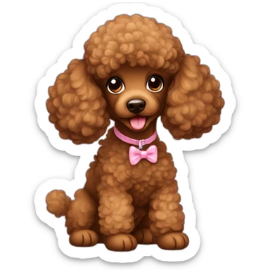 Kiss brown poodle sticker