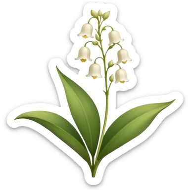 Beige Lily of the valley flower sticker