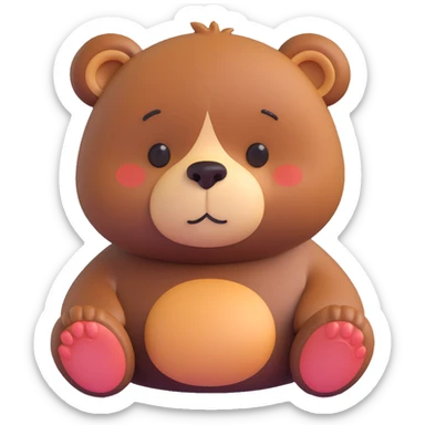 sad adorable bear with teary eyes looking down sticker