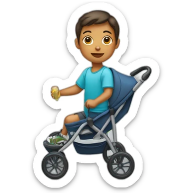 adolescent en poussette sticker