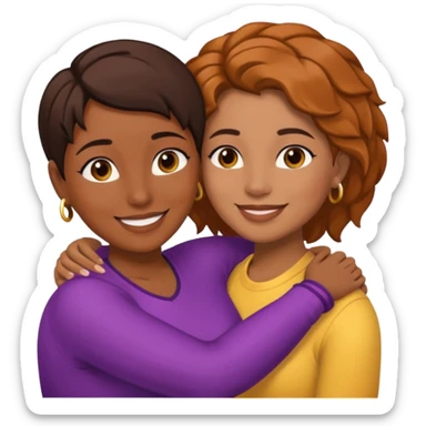 Lesbian emoji Guyanese Masc and mixed fem sticker