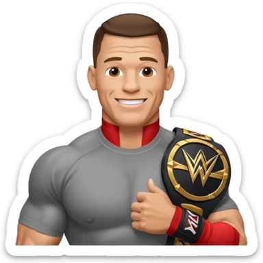 John Cena with wwe championship  sticker
