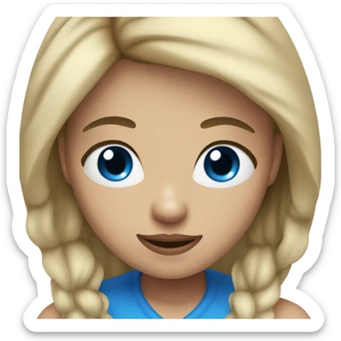 girl with dirty blond hair and with blue eyes sticker