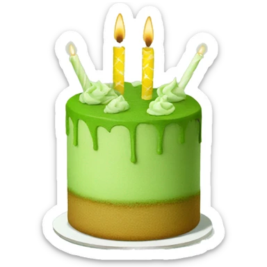 matcha birthday cake sticker