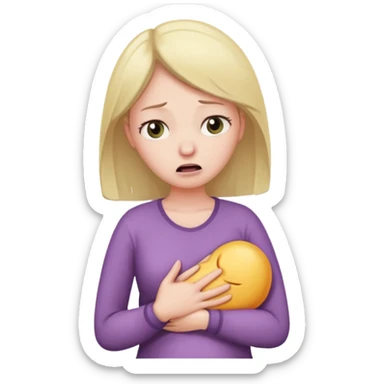 mulher com dor na barriga sticker