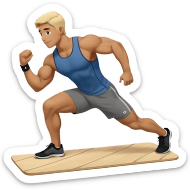 man doing Plank Waves in a crossfit training sticker
