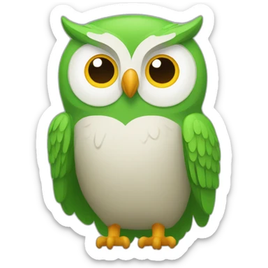 duolingo owl green sticker